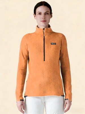 巴塔哥尼亚 Patagonia W's R1® Air Zip-Neck Vivid Apricot女款 R1 半拉链抓绒衫