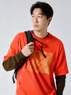 始祖鸟 Arc'teryx Kragg Cotton Lithographica Shirt SS Men's 宽松 棉质衬衫